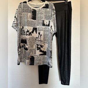 Tunic and legging outfit - VGUC - 2xl in both - snakeskin pattern leggings